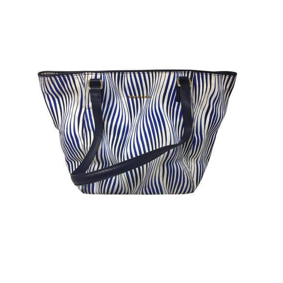Vera Bradley Ella Tote in Blue and White Wavy Stripes - Picture 14 of 16